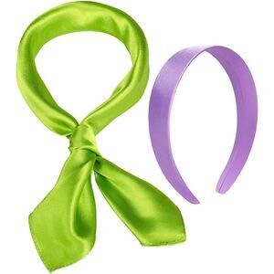 8972 Green Scarf And Purple Headband For Halloween Party